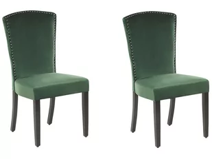 Lumarko Zestaw 2 Krzeseł Do Jadalni Welurowy Zielony Piseco - Krzesła - miniaturka - grafika 1