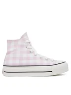 Trampki damskie - Converse Trampki Chuck Taylor All Star Lift Platform Gingham A13663C Różowy - miniaturka - grafika 1