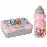 Lunch boxy - Psi Patrol Szaro-różowy zestaw śniadaniowy dla dziewczynki, bidon+pudełko śniadaniowe Uniwersalny - miniaturka - grafika 1