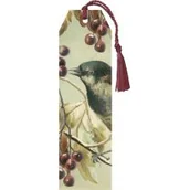 Zakładki do książek - Zakładka 122 ze wstążką Ptaszek na gałęzi - miniaturka - grafika 1