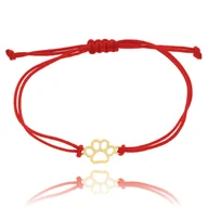Bransoletki - Bransoletka sznurek czerwony łapka psa pr. 585 - miniaturka - grafika 1