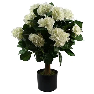Leaf Design UK Realistyczne sztuczne drzewo kwiatowe, 70 cm biała hortensja - Sztuczne drzewka - miniaturka - grafika 1