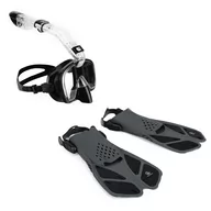 Maski do nurkowania - Zestaw do snorkelingu AQUASTIC Maska + Fajka czarny SMFK-01SC L-XL - miniaturka - grafika 1