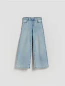 Spodnie i spodenki dla dziewczynek - Reserved - Elastyczne jeansy wide leg - niebieski - miniaturka - grafika 1