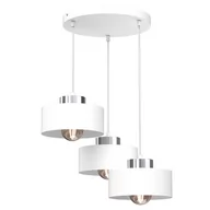 Lampy sufitowe - Potrójna, biało-srebrna lampa wisząca LX 9845 z serii MARTI - miniaturka - grafika 1