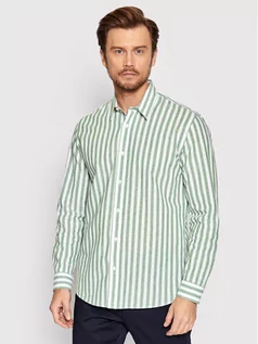 Koszule męskie - Selected Homme Koszula New Linen 16079052 Zielony Regular Fit - grafika 1