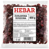 Warzywa świeże i suszone - HEBAR ŻURAWINA SUSZONA 400G - miniaturka - grafika 1