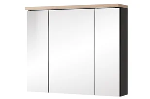 Szafka łazienkowa wisząca z lustrem Szynaka Meble Swing 80 cm czarny mat TH-100-1889 - Szafki łazienkowe - miniaturka - grafika 1