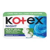 Podpaski - KOTEX Natural Night Podpaski, 6szt. - miniaturka - grafika 1