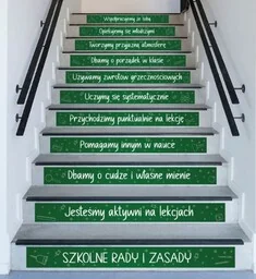 Naklejki na schody: Szkolne rady i zasady - Pomoce naukowe - miniaturka - grafika 1