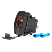 Ładowarki samochodowe - Ładowarka samochodowa z gniazdami usb wodoodporna w kształcie łódki usb + usb-c qc3.0 12v 24v amio-04229 - miniaturka - grafika 1