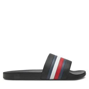 Klapki Tommy Hilfiger FM0FM05233 Czarny - Klapki i japonki męskie - miniaturka - grafika 1
