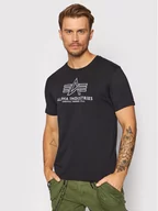 Koszulki męskie - Alpha Industries T-Shirt Basic 118505 Czarny Regular Fit - miniaturka - grafika 1