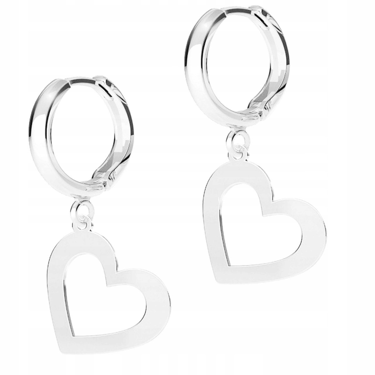Kolczyki Srebrne Serca Serduszka Blaszki z Dziurawe Serce Love SREBRO 925