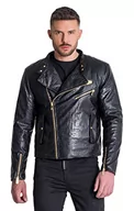 Kurtki męskie - Gianni Kavanagh Męska kurtka Black Berlin Biker Jacket, czarny, S - miniaturka - grafika 1