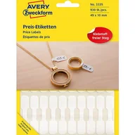 Etykiety do drukarek - Avery Zweckform Etykiety jubilerskie cenowe do opisywania ręcznego Zweckform 930etyk./op. 49x10mm białe PROMOCJA! AVE-3335 - miniaturka - grafika 1