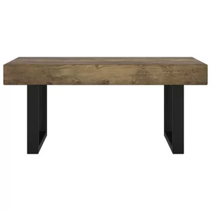 Lumarko Stolik kawowy, ciemnobrązowo-czarny, 90x45x40 cm, MDF i żelazo - Ławy i stoliki kawowe - miniaturka - grafika 4
