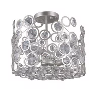 Lampy sufitowe - Italux Plafon LAMPA sufitowa NARDO PNPL-33064-3-CH.S okrągła OPRAWA metalowa z kryształami crystal glamour srebrna szampańska PNPL-33064-3-CH.S - miniaturka - grafika 1