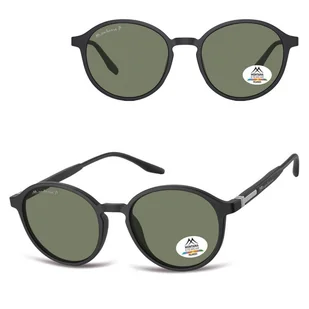 Czarne lenonki okulary przeciwsłoneczne z polaryzacją z flexami MP187B - Okulary korekcyjne, oprawki, szkła - miniaturka - grafika 1