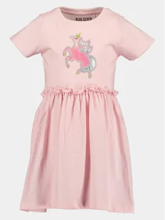 Blue Seven Sukienka codzienna 721661 X Różowy Regular Fit - Sukienki i spódniczki dla dziewczynek - miniaturka - grafika 1