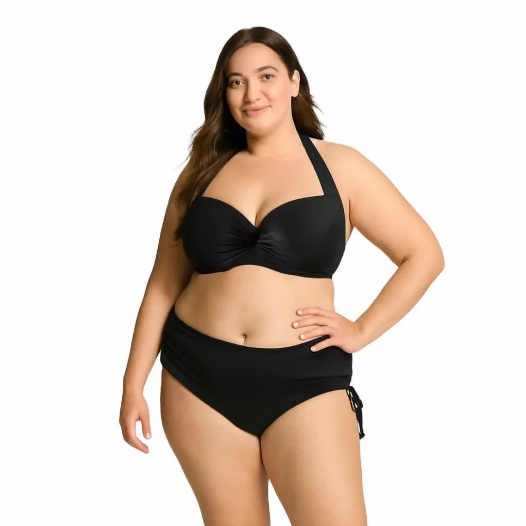 DÓŁ stroju kąpielowego PLUS SIZE majtki figi damskie czarne Captain Mike 58