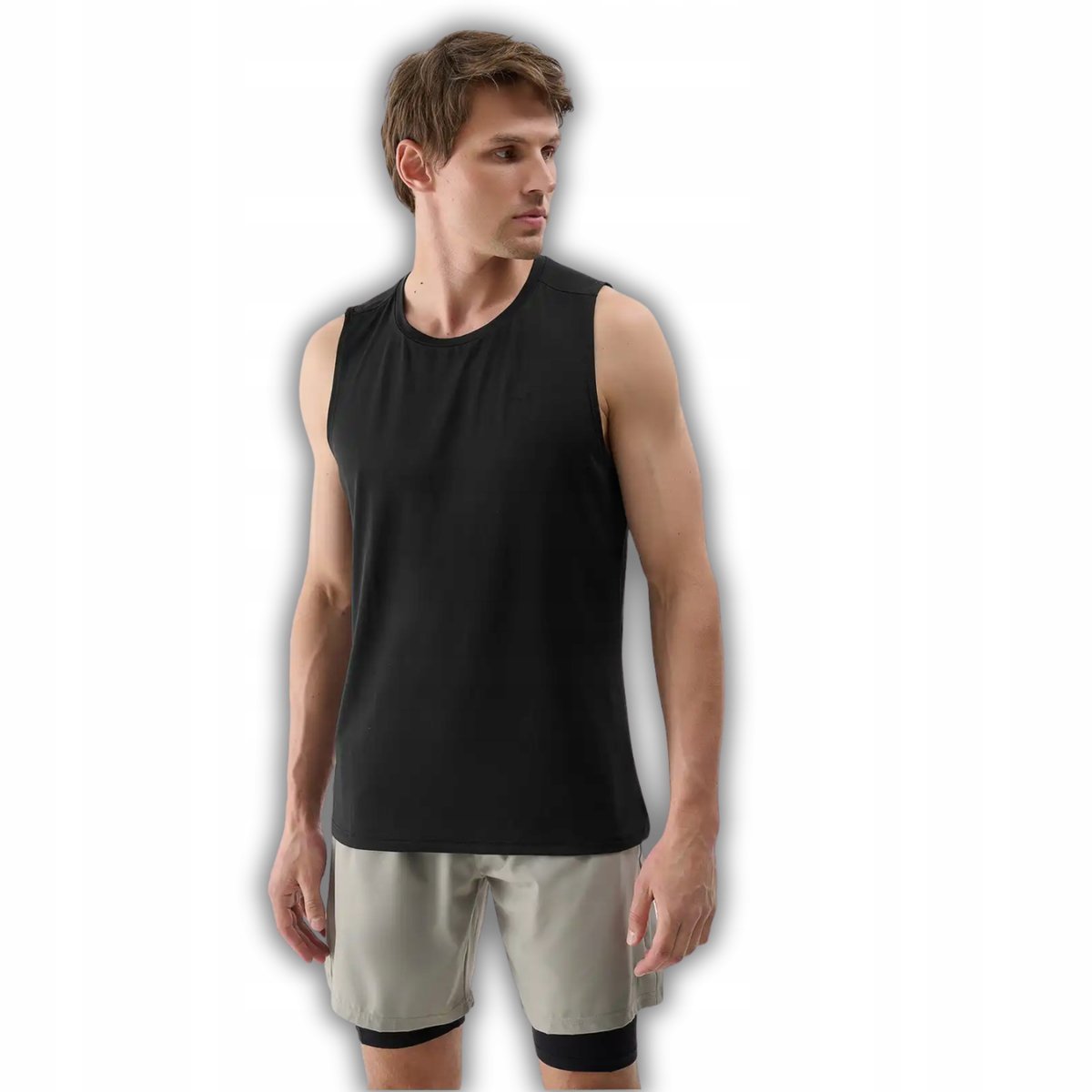 KOSZULKA MĘSKA 4F BEZ RĘKAWÓW TRENINGOWA 4FDRY CZARNA REGULAR ROZMIAR M