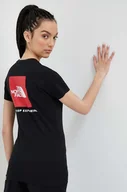 Koszulki sportowe damskie - The North Face t-shirt bawełniany kolor czarny - miniaturka - grafika 1