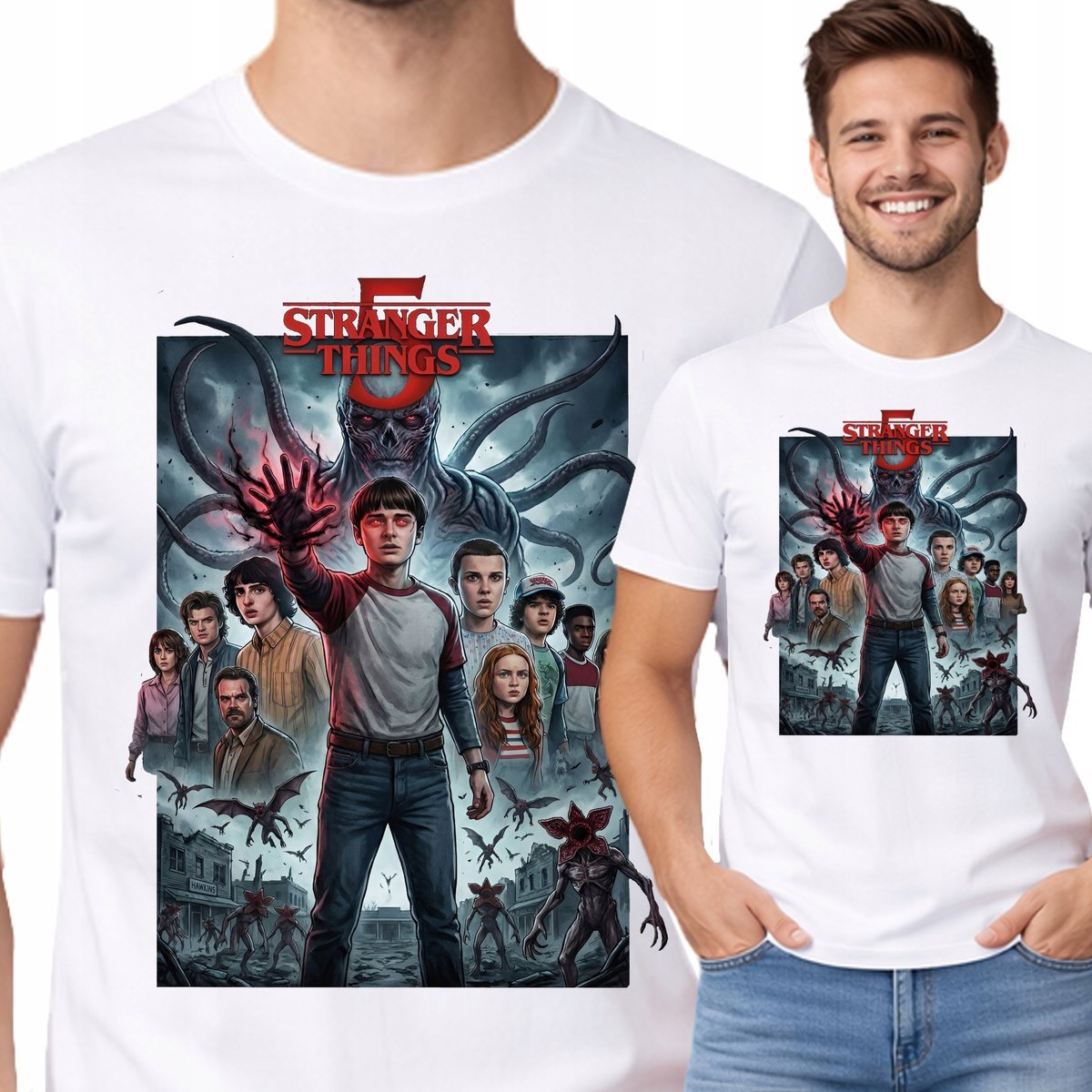 KOSZULKA MĘSKA STRANGER THINGS DLA FANA PREMIUM JAKOŚĆ S P388