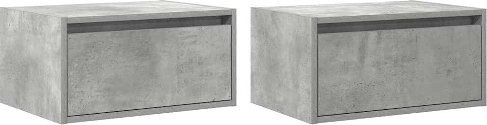 vidaXL Szafki nocne naścienne z oświetleniem LED 2 szt. Szary beton