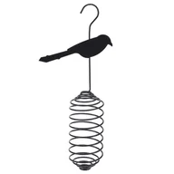 Karmniki dla ptaków - Karmnik dla ptaków na kule tłuszczowe zawieszany czarny metalowy 30 cm kod: O-449034 + Sprawdź na SuperWnetrze.pl - miniaturka - grafika 1
