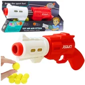 Zabawki militarne - Pistolet Broń Na Miękkie Kulki Piankowe XGUN Czerwony 6 szt. - miniaturka - grafika 1