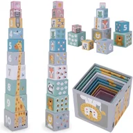 Zabawki interaktywne dla dzieci - Wieża Piramida Układanka Dla Dzieci Zwierzęta i Cyfry 10 el. MAMABRUM - miniaturka - grafika 1