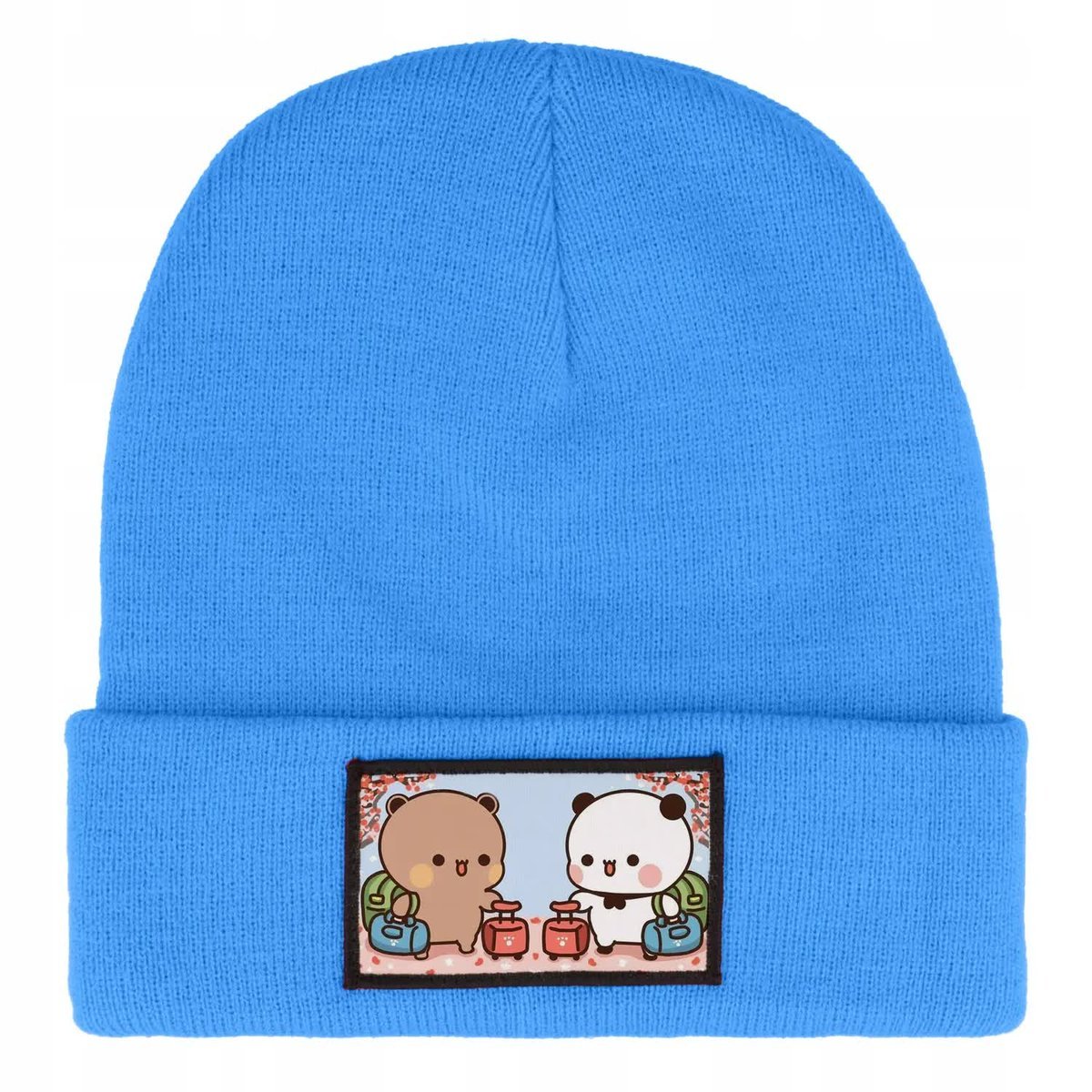 CZAPKA ZIMOWA CIEPŁA NIEBIESKA DZIECIĘCA Z MOTYWEM BUBU I DUDU MIX WZORÓW