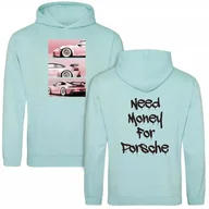 Bluzy damskie - BLUZA DAMSKA Miętowa Prezent Wiosnę Motoryzacja NEED MONEY FOR PORSCHE - S - miniaturka - grafika 1