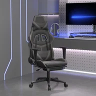 Fotele gamingowe - Lumarko Masujący fotel gamingowy z podnóżkiem, czarno-szary - miniaturka - grafika 1