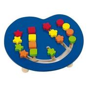 Tablice dla dzieci - Goki Niebieska tablica do sortowania kształtów, 18 tabliczek 58866 - miniaturka - grafika 1