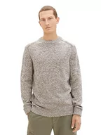 Swetry męskie - TOM TAILOR sweter męski, 32742 – beżowy granatowy mouline, L - miniaturka - grafika 1