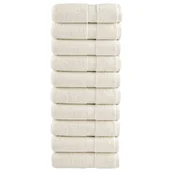 Ręczniki - vidaXL Ręczniczki premium SOLUND 10 szt., kremowe, 30x30 cm, 600 g/cm² - miniaturka - grafika 1