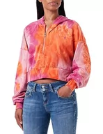 Bluzy damskie - libbi Damska bluza z kapturem 23930100, pomarańczowa wielokolorowa, L, pomarańczowy wielokolorowy, L - miniaturka - grafika 1