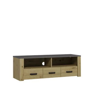 Szafka RTV XL Gała Meble Dąb Artisan, Smooth Grey - Szafki RTV - miniaturka - grafika 1