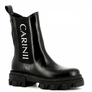 Czarne skórzane sztyblety damskie CARINII - Carinii - Botki damskie - miniaturka - grafika 1