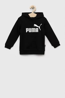Bluzy dla dziewczynek - Puma bluza dziecięca ESS Logo Hoodie TR G kolor czarny z kapturem z nadrukiem - grafika 1