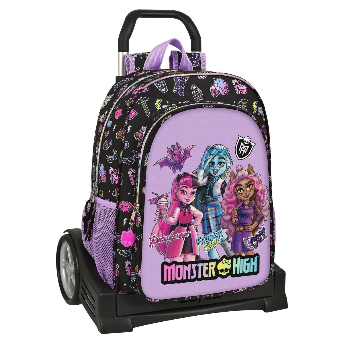 Plecak szkolny na kółkach Monster High Creep czarny 33 x 42 x 14 cm