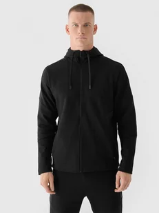 Bluza dresowa rozpinana z kapturem męska 4F x Robert Lewandowski RL9SAW24TSWSM1708 - czarna - Bluzy sportowe męskie - miniaturka - grafika 1
