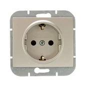 Gniazdka elektryczne - Abex Gniazdo pojedyncze z/u SCHUKO ONYX - satyna - miniaturka - grafika 1