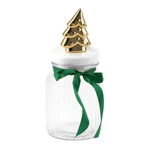 Pojemnik świąteczny na ciastka szklany Choinka 1 L - Ozdoby bożonarodzeniowe - miniaturka - grafika 1