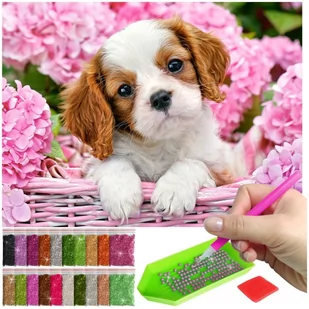 Haft Diamentowy ARTULIO, Obraz DIY 5D, Diamond Painting, Mozaika diamentowa 30x40cm (Uroczy szczeniak w wiklinowym koszu) + zestaw akcesoriów - Malowanie po numerach Haft Diamentowy ARTULIO, Obraz DIY 5D, Diamond Painting, Mozaika diamentowa 30x40cm (Uroczy szczeniak w wiklinowym koszu) + zestaw akcesoriów - Malowanie po numerach - miniaturka - grafika 1