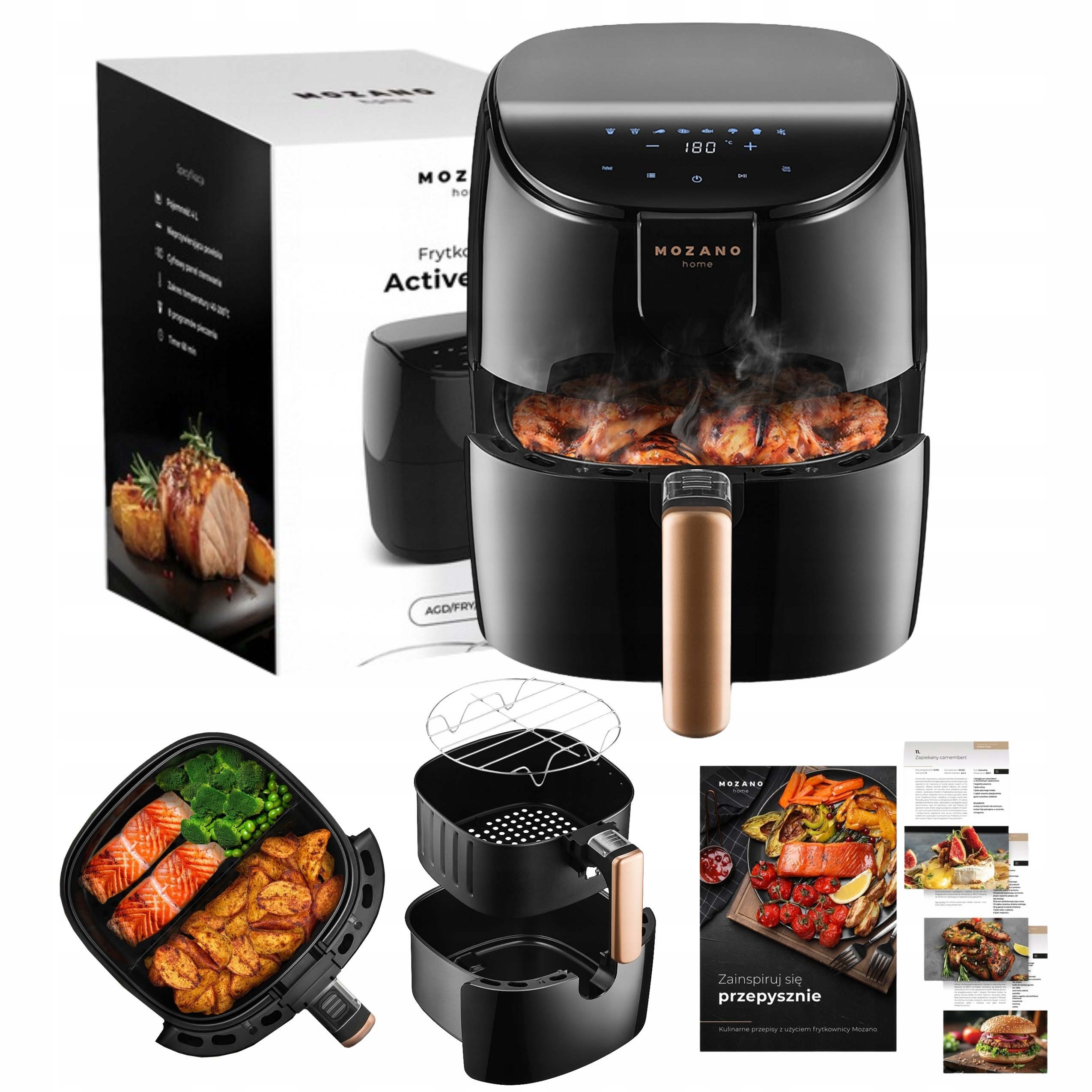 Frytkownica Beztłuszczowa Frytownica Air Fryer Separator Mocna 1500W 4L