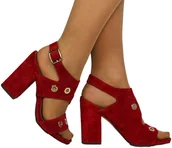 Półbuty damskie - Sandały Stylowe Nessi 19566 Czerwony W Skóra Naturalna_TN - NESSI - miniaturka - grafika 1