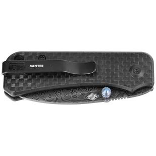 Nóż składany Civivi Baby Banter Twill Carbon Fiber overlay on Black G10, Black Hand Rubbed Damascus by Ben Petersen (C19068S-DS1) - Noże - miniaturka - grafika 7